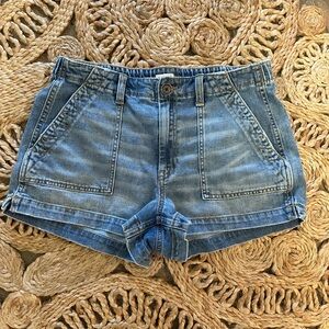 Aerie Denim Shorts Cutoffs Elastic Waist M